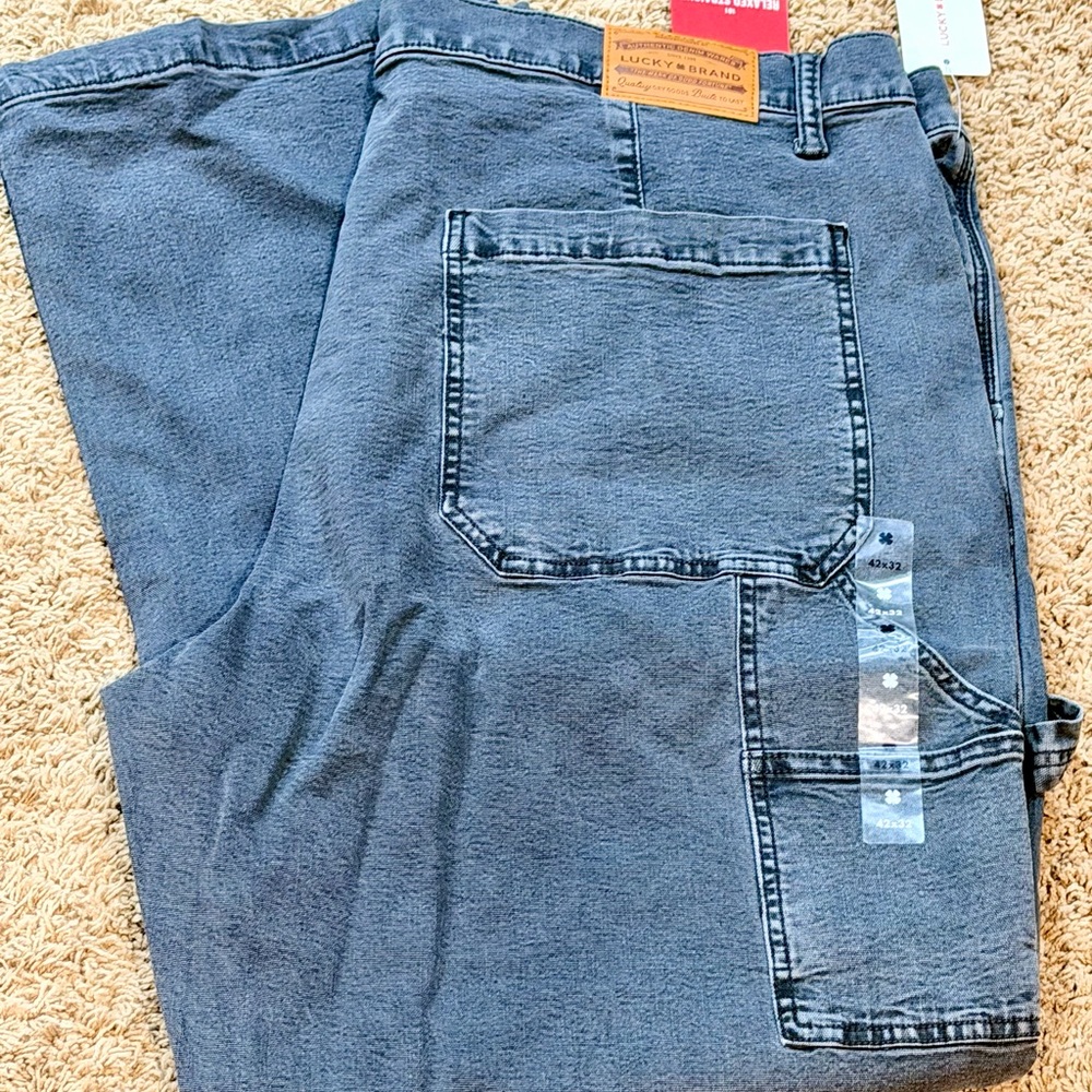 Lucky Brand Clay Carpenter Jeans Men’s 42x32 Relaxed Straight Work NWT $119